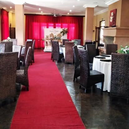 A garden wedding ceremony at Umdlalo Lodge, KZN South Coast