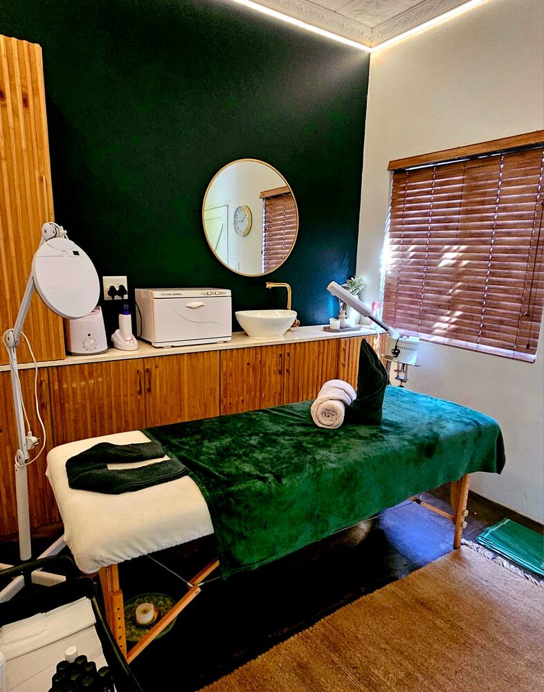A spa treatment room at the Umdlalo Wellness Spa, Umtentweni